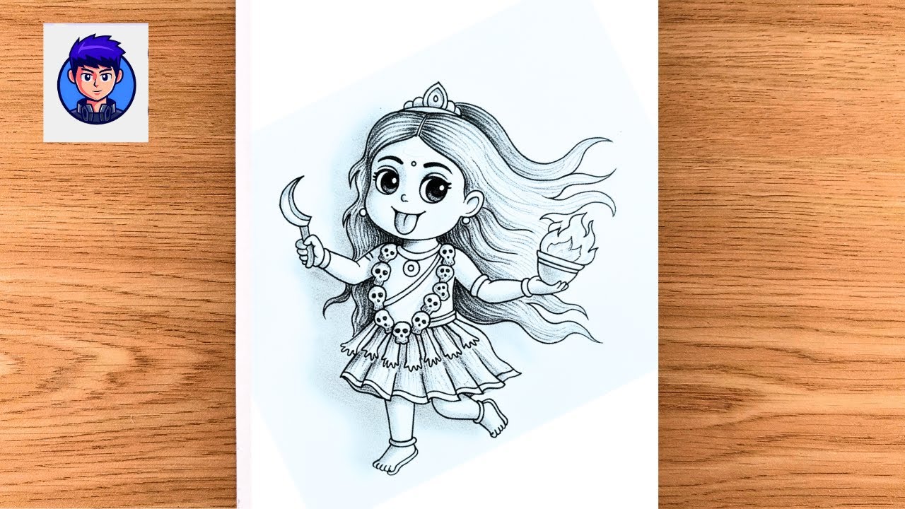How To Draw Easy Maa Kali drawing | Diwali Drawing | Pencil sketch | Chitra