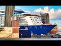 Cruise Ship on narrow River - Conveyance of SPIRIT OF ADVENTURE to the Sea