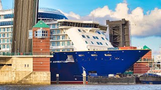 Cruise Ship On Narrow River - Conveyance Of Spirit Of Adventure To The Sea