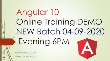 1 Angular 10 New Batch 04-09-2020 Evening 6PM FREE DEMO