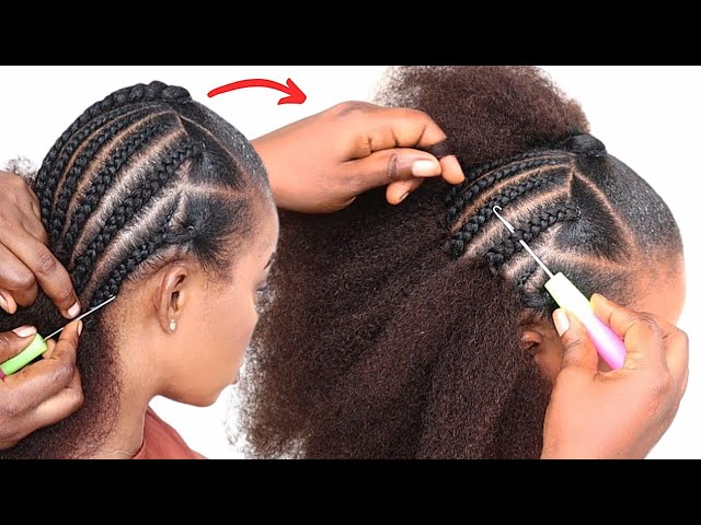 Easy and Classy Crochet Hairstyle you may want to try / Step By Step  Tutorial Using Kinky Hair 