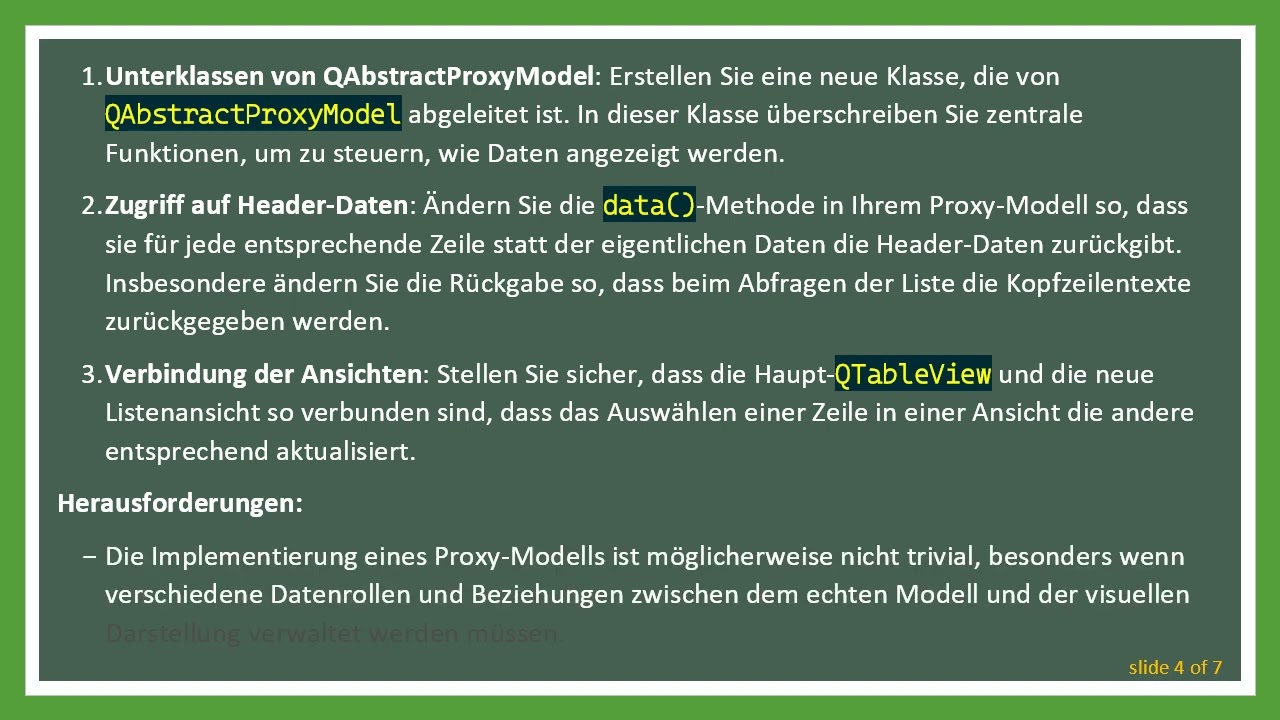 Wie man eine Tabellen- und Listenansicht mit einem einzigen Modell in Qt erstellt
