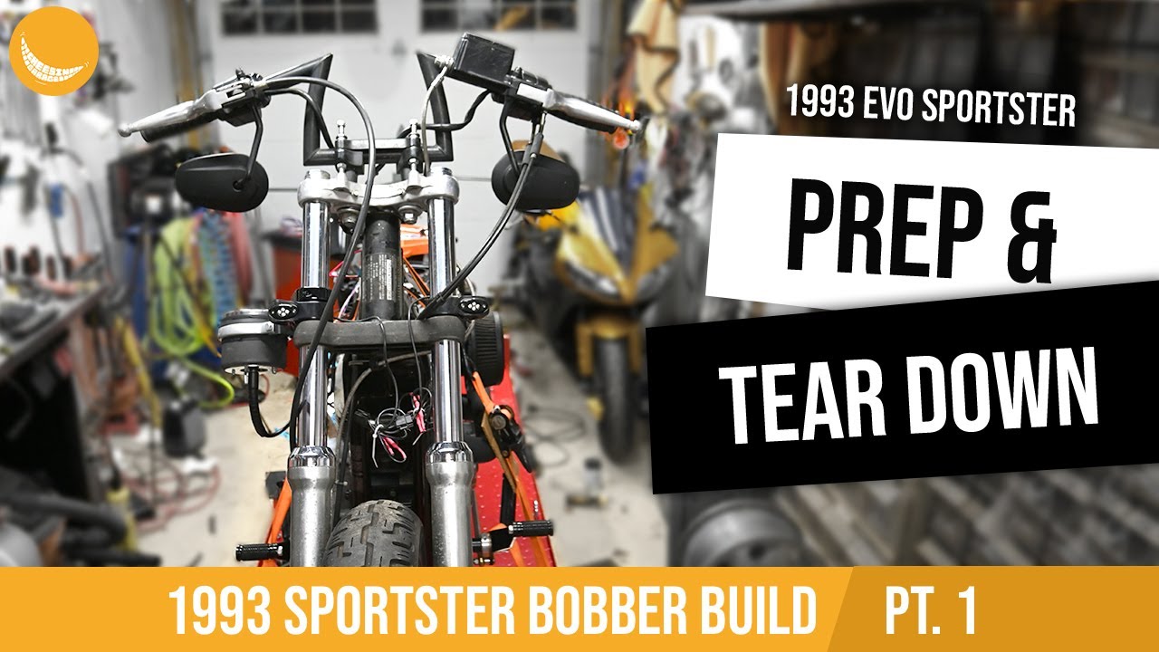 93 Sportster Bobber Build PT1 Disassembly and Preparing for the New