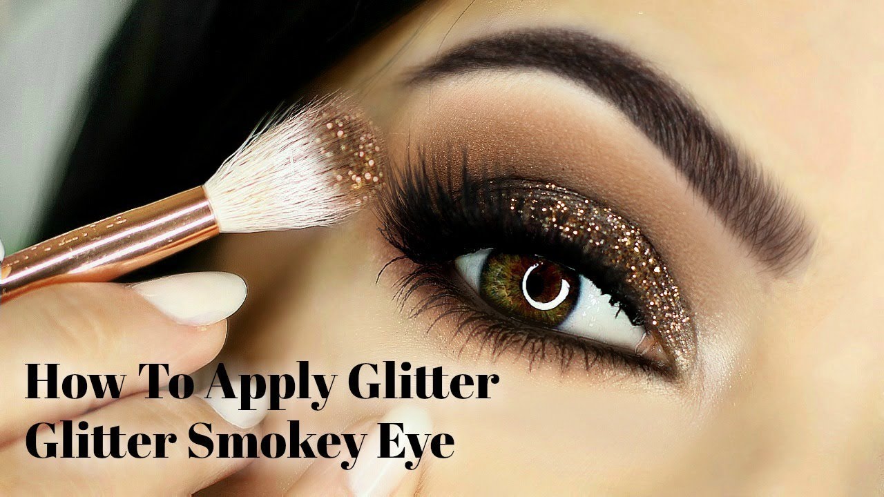 Eye Tutorial How To Apply Glittery Smokey Eyeshadow - YouTube