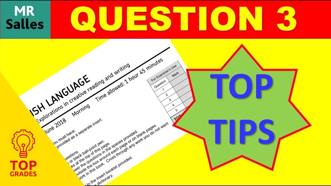 Examiner's Advice on Question 3 Paper 1 (Mr Salles)