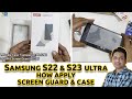 how to apply screen guard tampered glass and case in Samsung Galaxy s22 ...