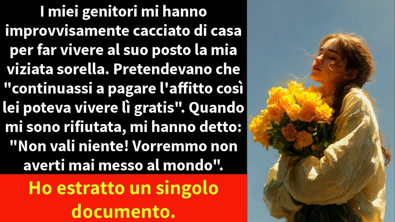 I miei genitori mi hanno improvvisamente cacciato di casa per far vivere al suo posto la mia viziata