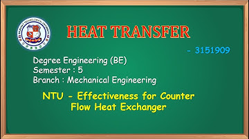 NTU - Effectiveness for Counter Flow Heat Exchanger
