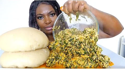 Asmr mukbang delicious egusi soup with fufu