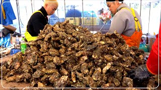 圧倒的な牡蠣の量！牡蠣小屋に全てを懸けた大家族「服部屋」の一日に密着！ oyster hat in japan ｜ japanese food
