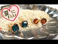 【ワイヤーアクセサリー】10分でできる！夏用♡ひと粒の宝石ピアス☆How to make wire wrapped jewel earrings in 10 minutes