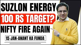 Suzlon energy Review -100 Rs Target? | Nifty fire again | Bank Nifty and Nifty - 15\/01\/2024 |