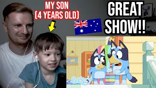 Reaction To Bluey (with My Son)