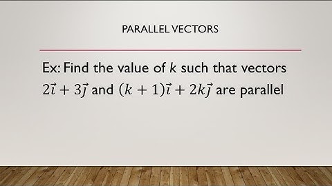 Find Values of k such that Vectors a and b are parallel