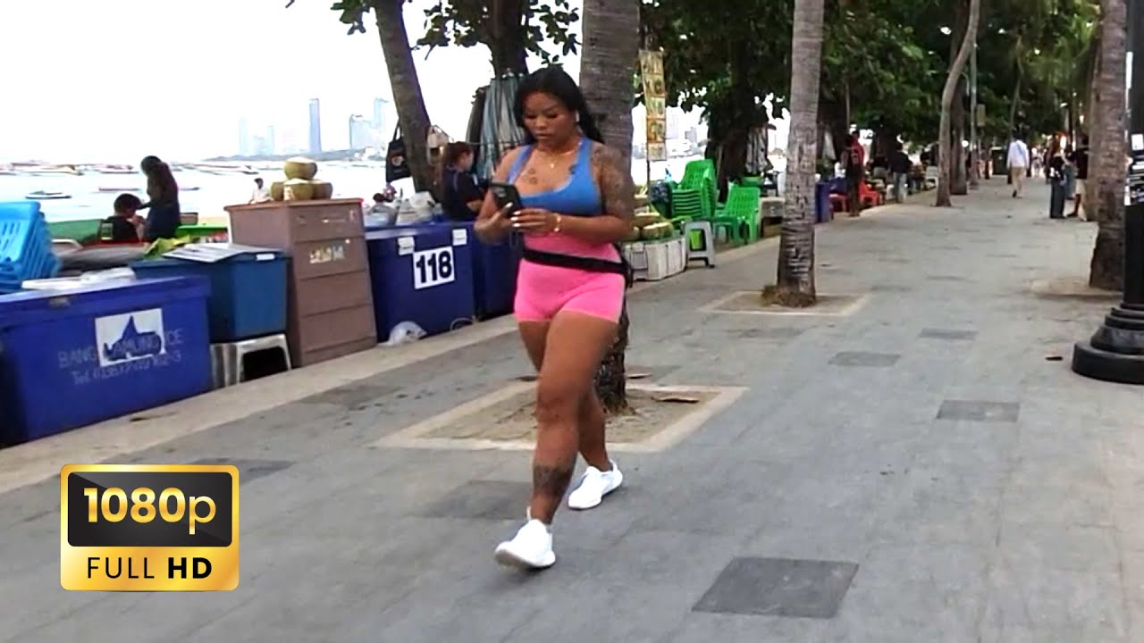 pattaya beach road december thailand