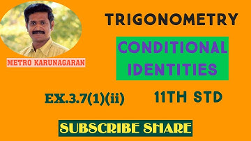 11th Std Maths Ex.3.7(1)(ii) IF A+B+C=180° PROVE THAT COS A+ COS B - COSC = -1 + 4COS A/2 COS B/2 SI
