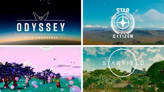 :   Elite Dangerous, No man's sky, Star Citizen, Starfield.