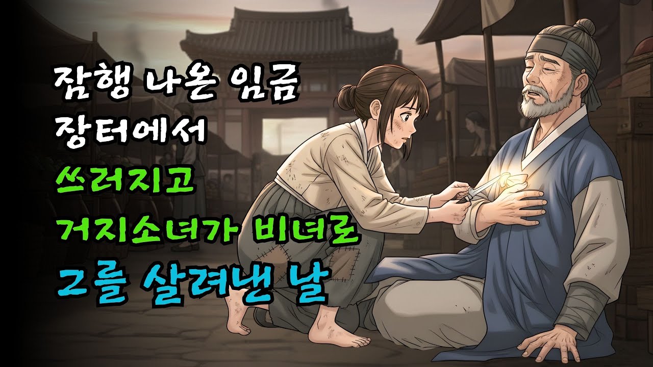 잠행나온 임금이 장터에서 쓰러지자, 구걸하던 거지소녀가 품속에 간직했던 엄마의 유품인 은비녀로 목을 찔러 임금을 살려내는데…!