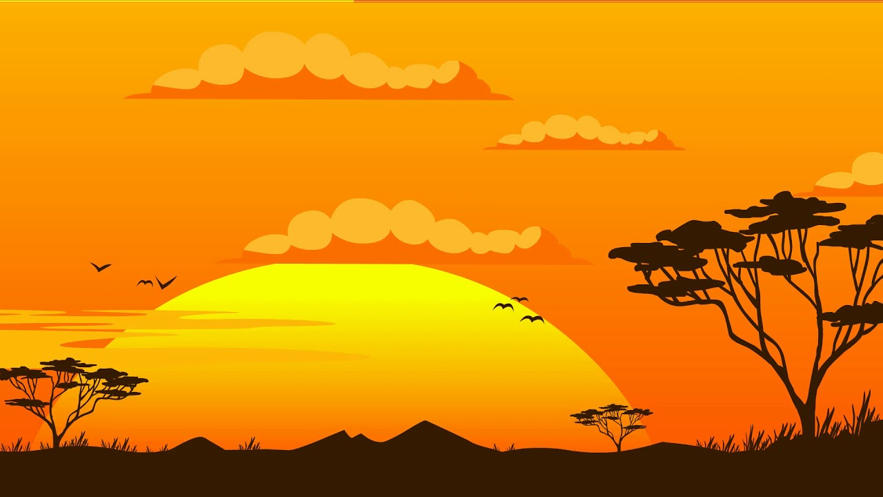 Cartoon - African Savanna - Background Loop - Full HD - Free to Use
