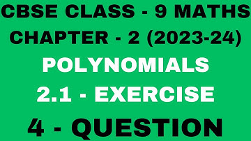 Question 4 ex 2.1 l Chapter 2 Polynomials exercise 2.1 question4 l Class 9 Maths l NEW NCERT 2023-24