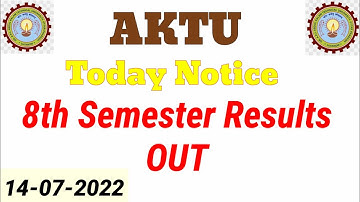 AKTU  8th Semester Results Out ||