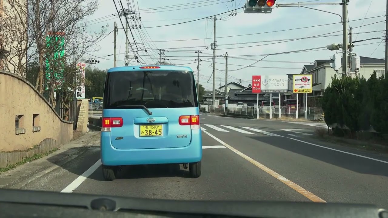 4K　香川県道47号　等速　香川県善通寺市→琴平町→まんのう町→丸亀市・綾歌　2025年1月撮影版