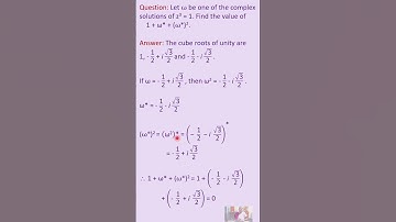 Find The Value Of 1 + ω* + (ω*)^2  #shorts
