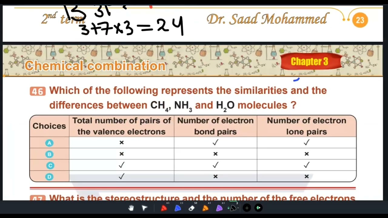 Questions on VSEPR theory - Lesson (3) Chapter 3 | Senior 2