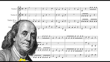 Benjamin Franklin - Quartet for 3 Violins and Cello in F Major (ca. 1778)