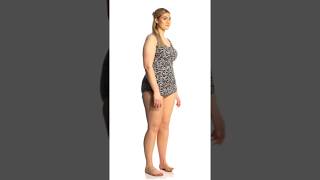 T.h.e. Plus Size Mastectomy Black & Tan Sarong One Piece Swimsuit Swimoutlet