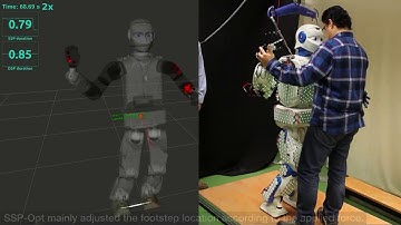Humanoid robot H-1 dancing through Multi-Contacts Force-Reactive Walking Control