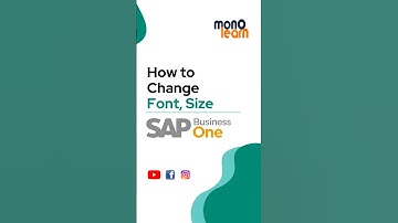 SAP Business One Font and Font Size change #businessone #sapbusinessone #businessagement #monolearn