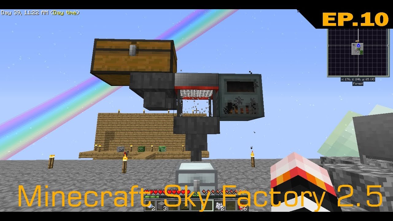 Minecraft Sky Factory 2.5 (1.7.10) #10 สร้างเครื่องทุบอัตโนมัติ - YouTube