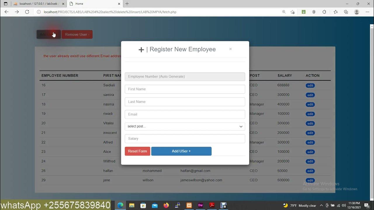 lecture 10: ADD RECORD TO MYSQL AND FETCH RECORD USING PHP,MYSQL,CSS ...
