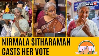 Lok Sabha Elections 2024: Finance Minister Nirmala Sitharaman Casts Her Vote Urges All To Go & Vote