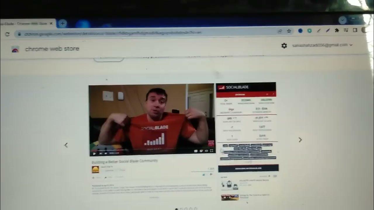 Social blade extension overview. YouTube