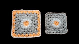 #كروشية #crochet .كروشية وحدة مربعة بغرزة الباف والجراني  لعمل مفارش /مخدات / شنط / فساتين / جاكيت /