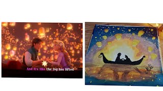 Tangled scene painting ll See the light  ll rapunzel ll Disney art ll