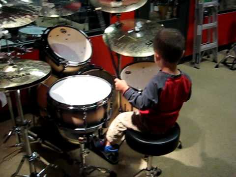 Fletcher playing the drums