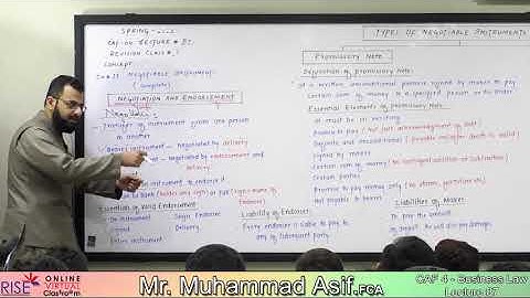 CAF 04 Business Law || Muhammad Asif, FCA || Revision Series || Lecture 7