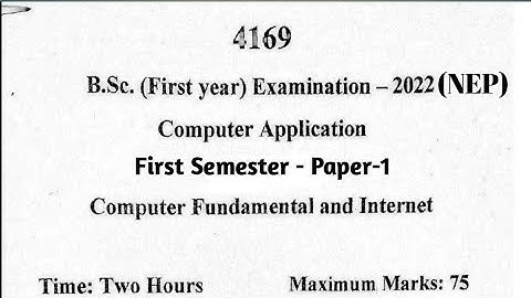 #previous question paper BSc1st year first Semester- Computer fundamental and internet #previous