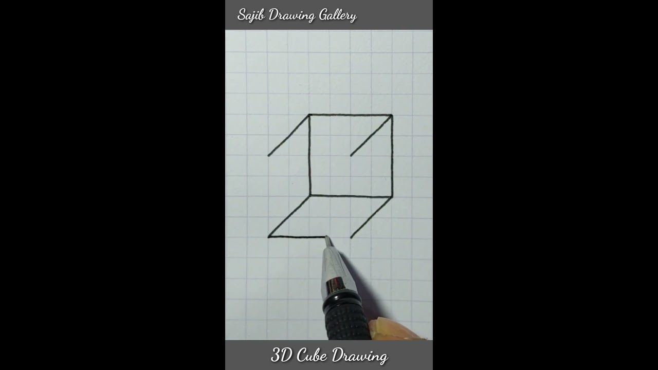 3d Cube Drawing Easy