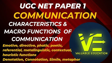 Characteristics & Macro functions of Communication l Communication l UGC NET Paper 1 #ugcnetpaper1