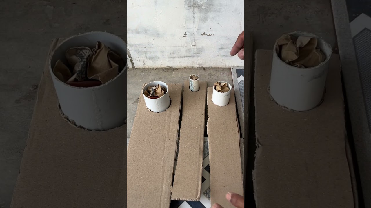 installing ceramic tiles that are blocked by pipes is easy to overcome. #howto #mrceramic #ceramic