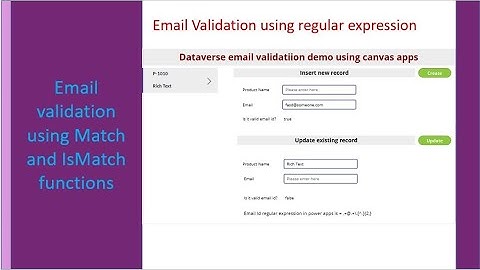 Email Id validation with regular expression and Match and IsMatch functions in PowerApps