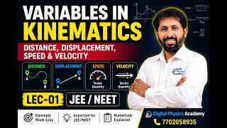 VARIABLES IN KINEMATICS: Distance, Displacement, Speed & Velocity | LEC-01 | JEE/NEET