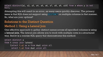 How to Get Distinct Values from Multiple Columns in Oracle SQL