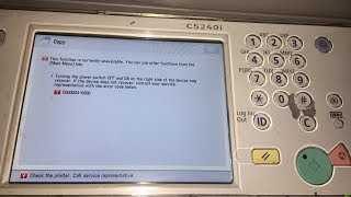 How do you clear error code E0004-0000 Canon iR Advance C5035/C5045/C5035/C5030/5250