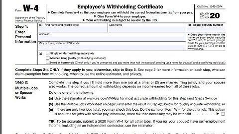 Overview of the New Form W-4 for 2020