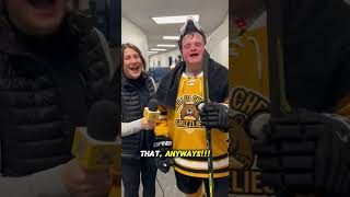 Jonathan HATES being called 'JOHNNY BOY'!!! Hockey post-game interview #GrilledCheeseGrizzlies